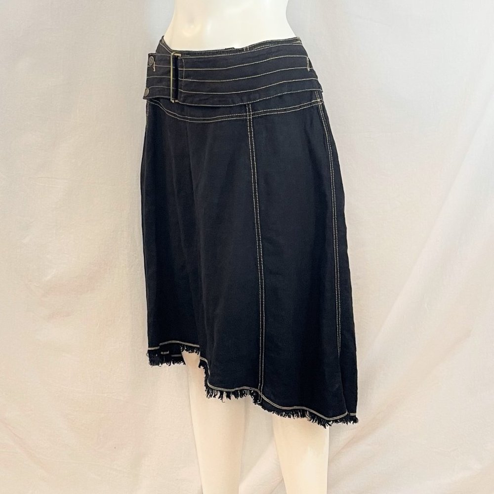 Cotton Skirt With High/Low Hem | blue dot